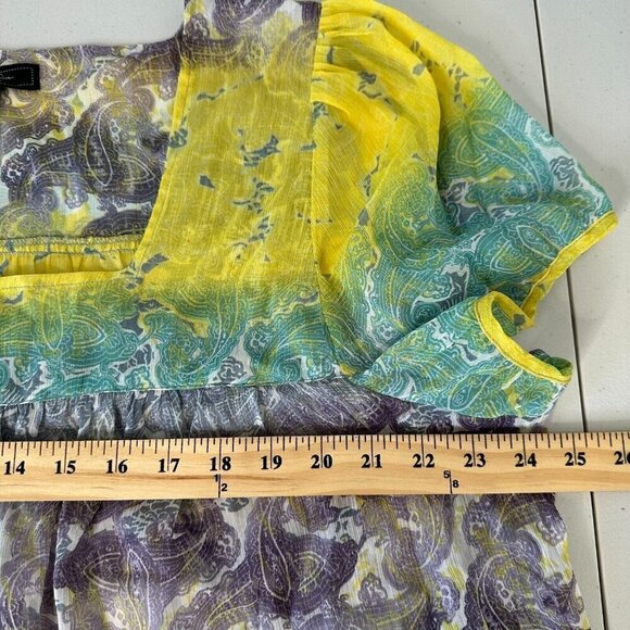 Jessica Simpson Sheer Blouse Size 3X Square Neck Ombre - Picture 8 of 14